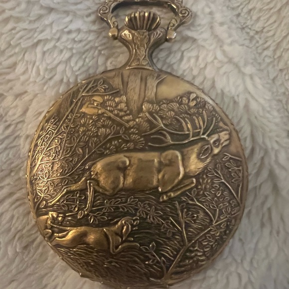 Antique legant Swiss gold tone pocket watch self winding - Picture 8 of 8